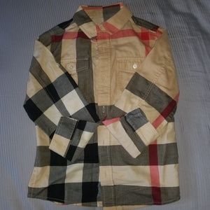 Burberry Boy's Check Print Button-Down Shirt.